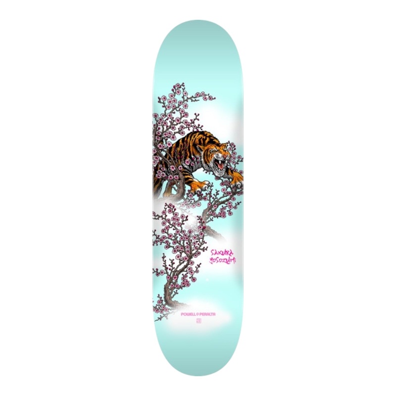 Powell Peralta Yosozumi Tiger Skateboard Deck Light Blue – Shape 244 K20 – 8.5 8.5