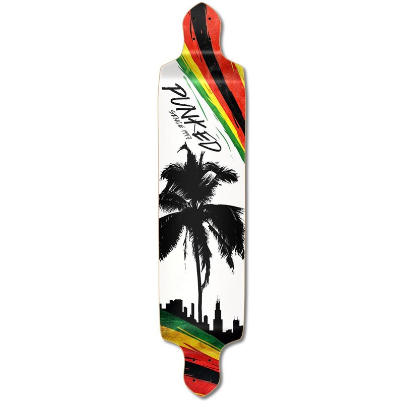 Punked Drop Down Longboard Deck – Palm City Rasta Deck