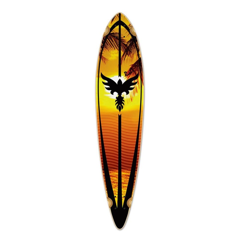 Punked Pintail Sunset Longboard Deck Deck