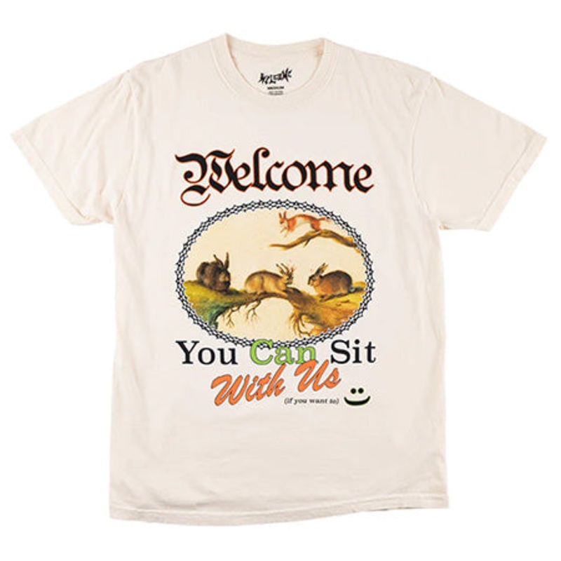 Welcome Skateboards Friend T Shirt Bone Small
