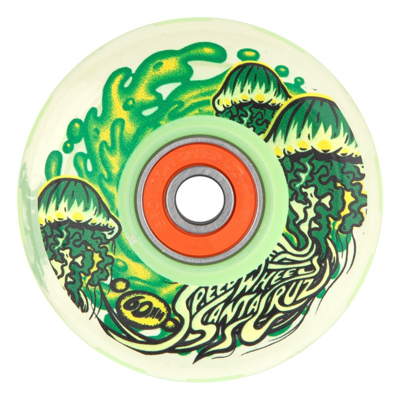 60mm Light Ups Jelly Fish Glow In The Dark 78a Slime Balls Skateboard Wheels GITD 60mm