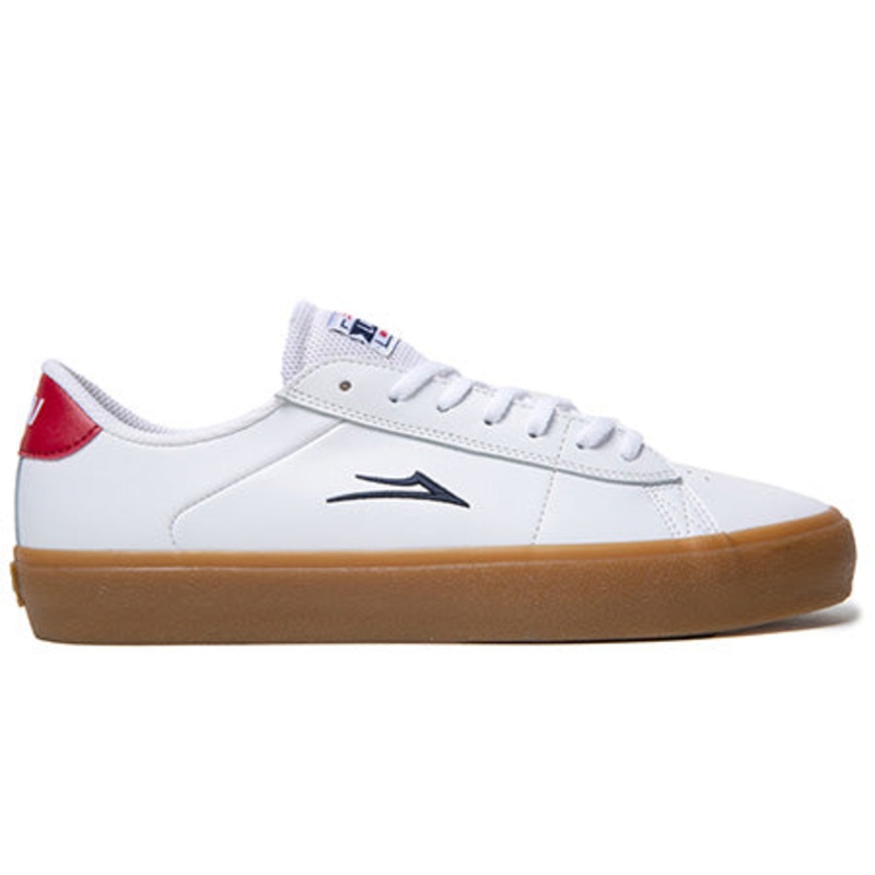 Lakai Newport Shoes White/ Gum Leather 8.5