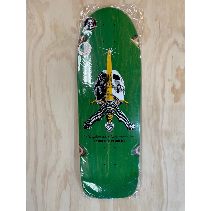 OG Ray Rodriguez Skull & Sword Reissue Skateboard Deck Green Stain – 10 x 30 10