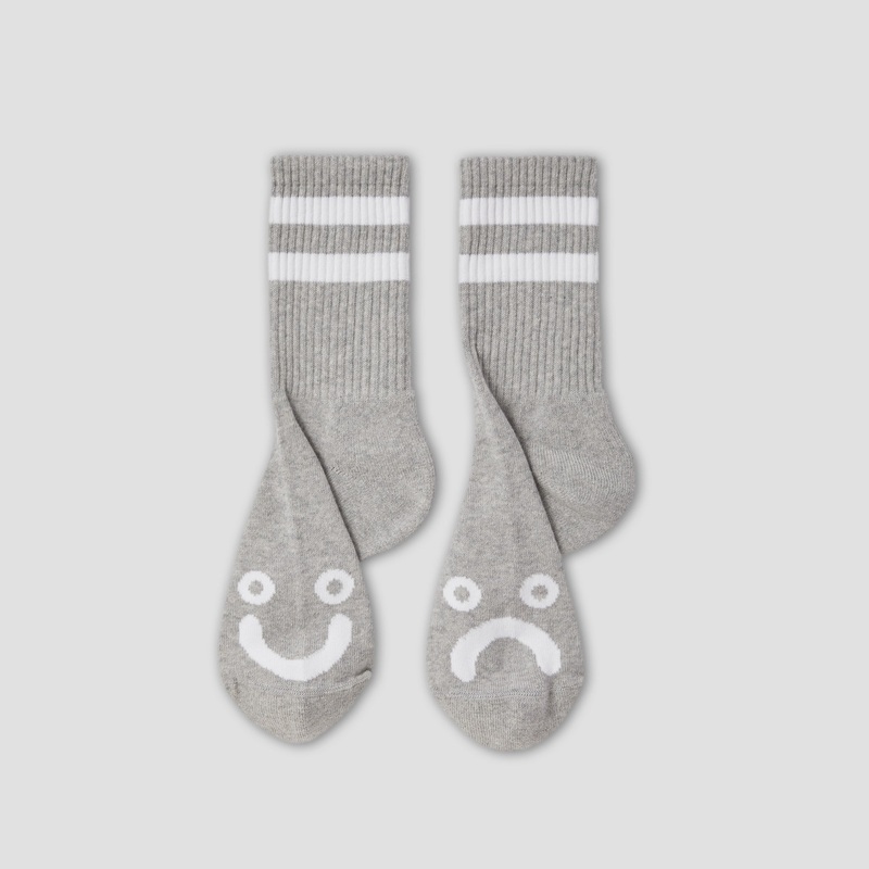 Polar Happy Sad Classic Socks Heather Grey UK3-5
