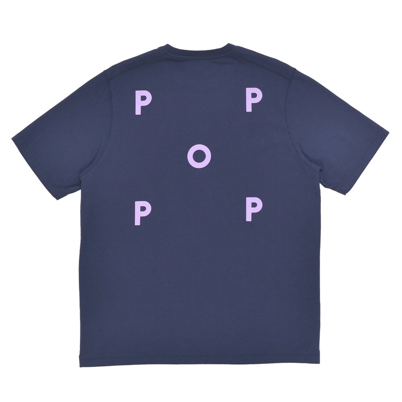Pop Trading Co Logo Tee Navy/Viola M