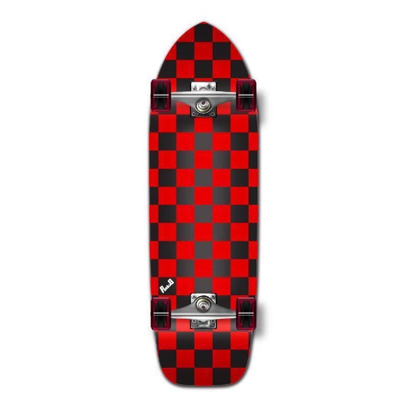 Punked Checker Red Old School 33″ Longboard Complete