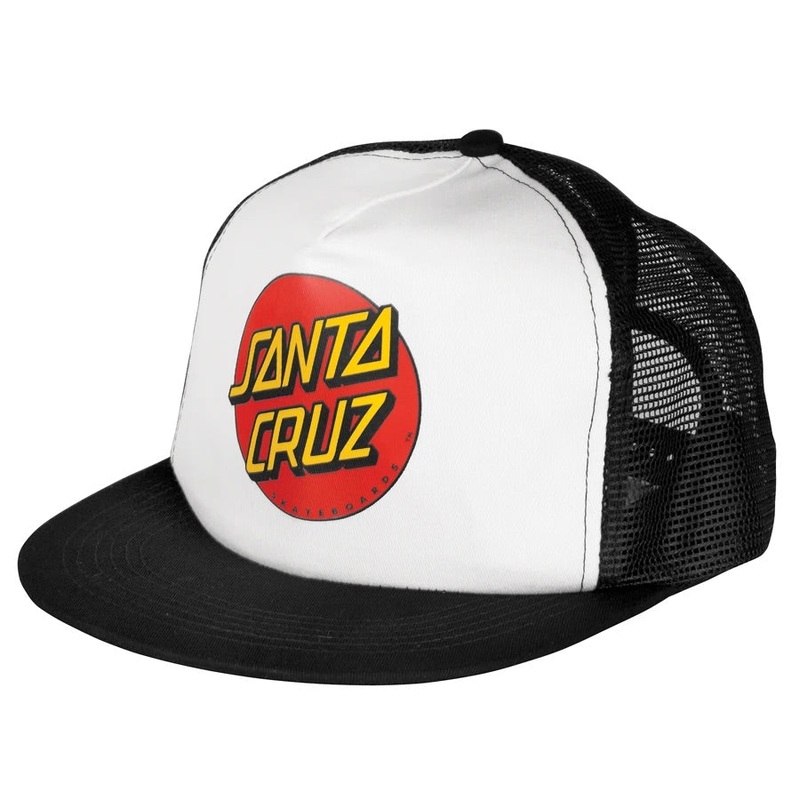 Santa Cruz Classic Dot Mesh Trucker High Profile Black/White OS