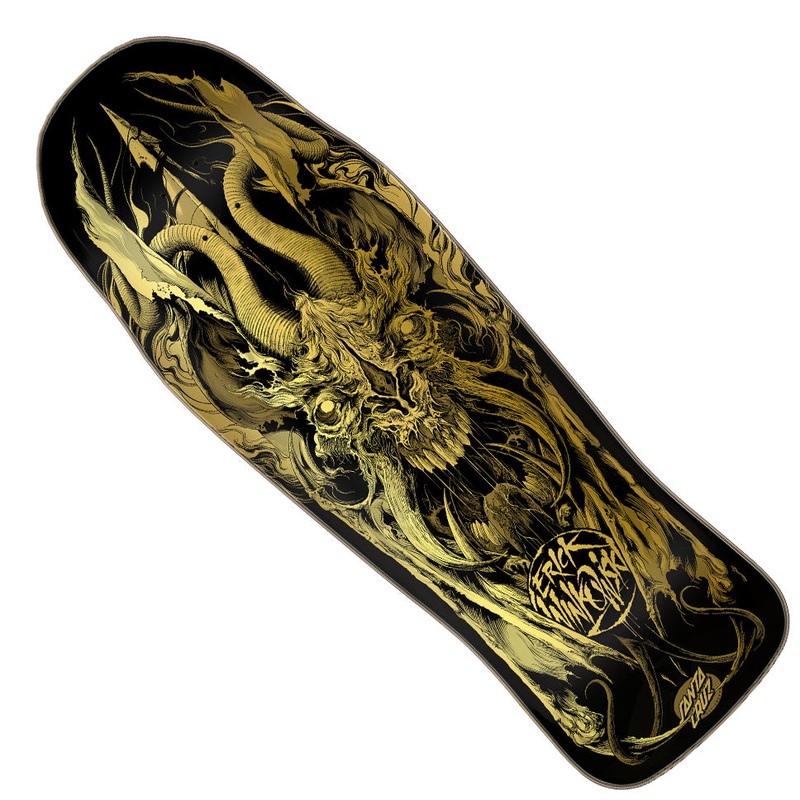 Santa Cruz Erick Winkowski Primeval Shaped Black Gold Deck Black/ Gold Foil 10.34 x 30.54 WB:15