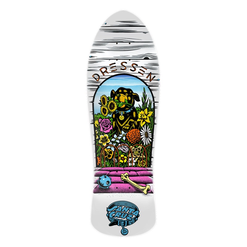 9.5in Dressen Pup Reissue Santa Cruz Skateboard Deck No Color 9.5in x 29.44in