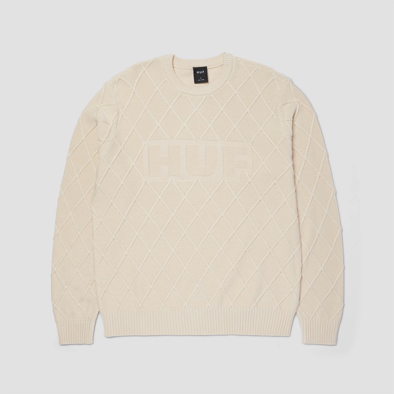 HUF Grid Crew Sweater Natural Small