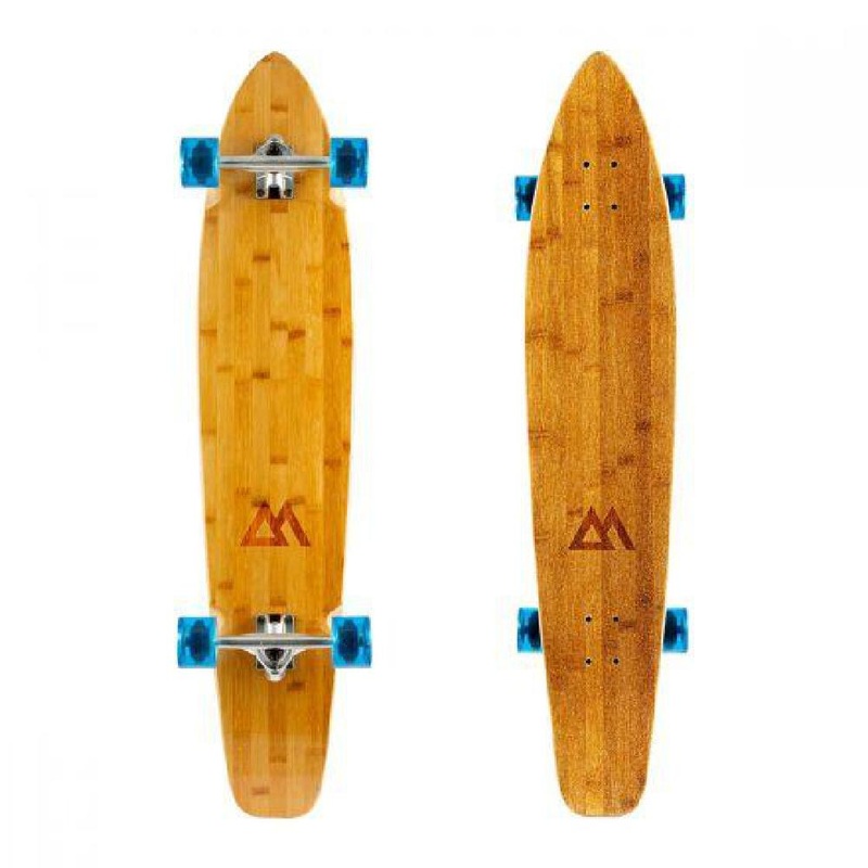 Magneto 44 Inch Bamboo Kicktail Longboard – Blue Wheels Complete