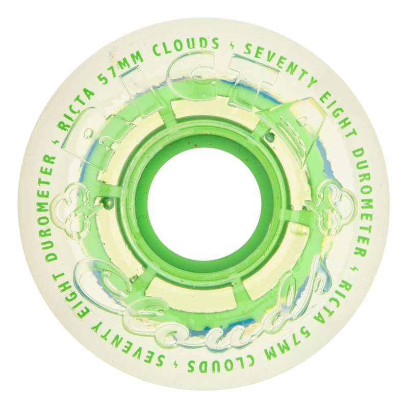 57mm Clear Splatter Clouds Camo Green 78a Ricta Skateboard Wheels Camo Green 57mm