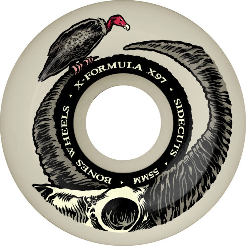 BONES WHEELS X-Formula Skateboard Wheels Floor Horns 55mm V5 Sidecuts 97A 4pk 55MM