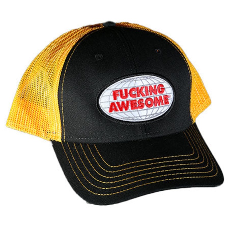 Fucking Awesome Mechanic Mesh Snap-Back Hat Gold/ Black One size fits all