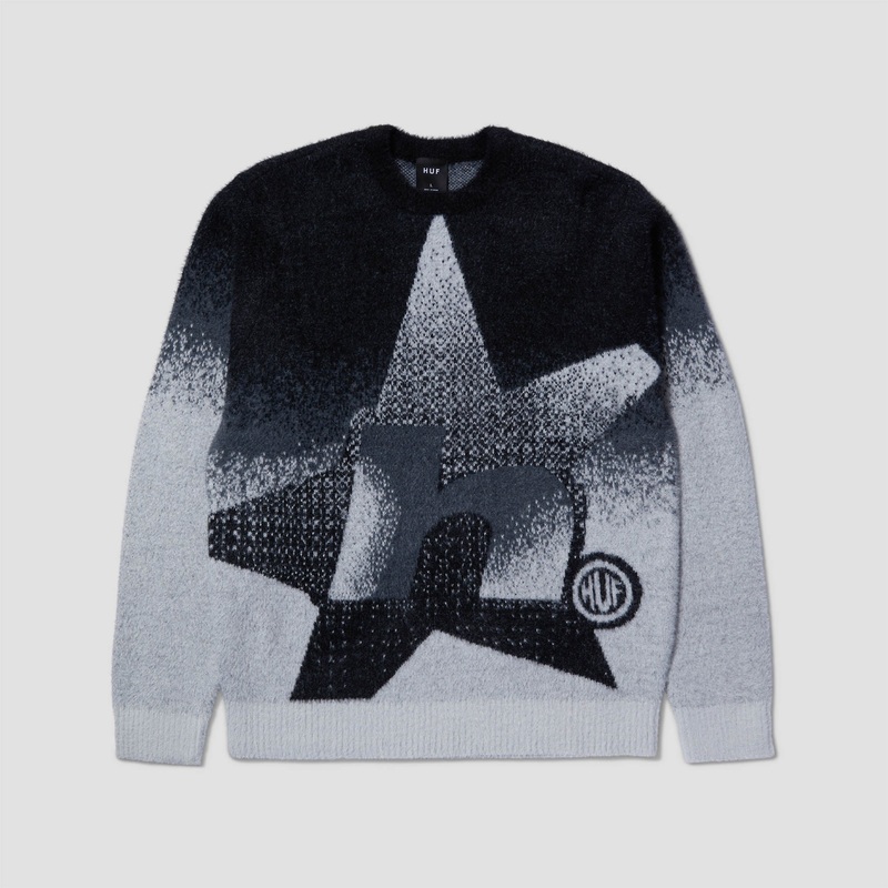 HUF Horizon Mohair Crew Charcoal Small