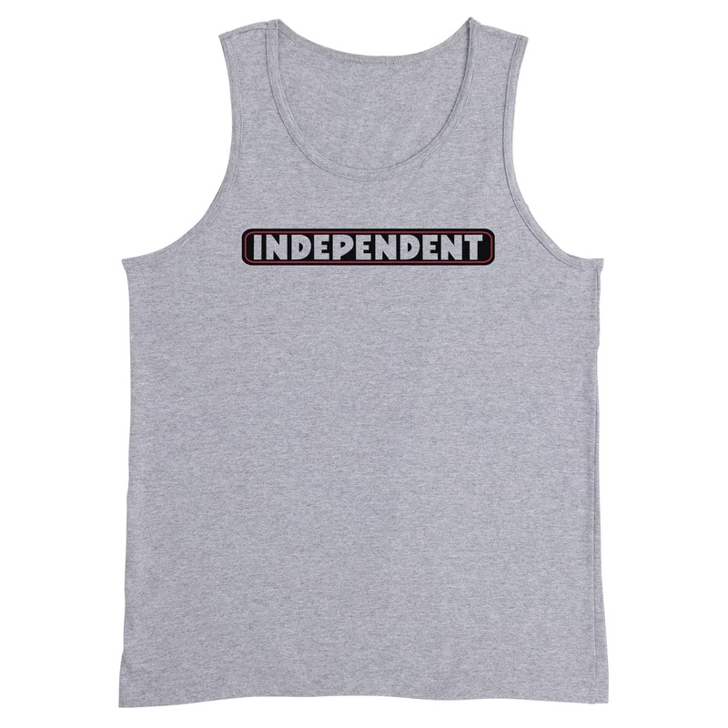 Independent Bar Logo Tank T-Shirt Small Grey