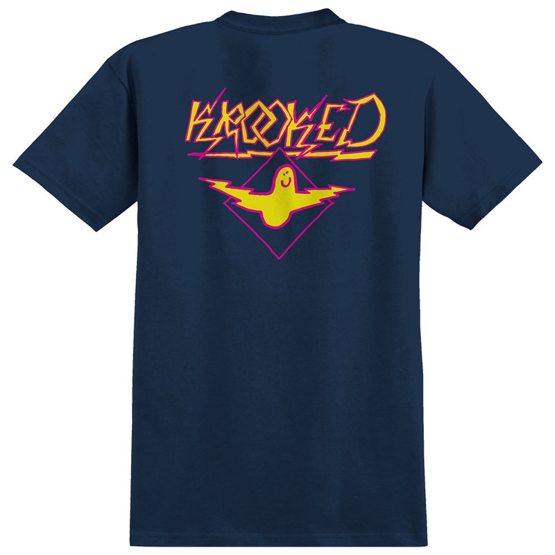 Krooked Bird Lightning T Shirt Navy Medium