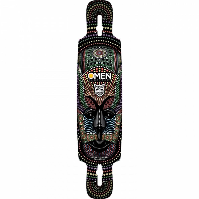 Omen Jamaica Mask 41.5″ Drop Through with Kicktail Longboard Deck Deck