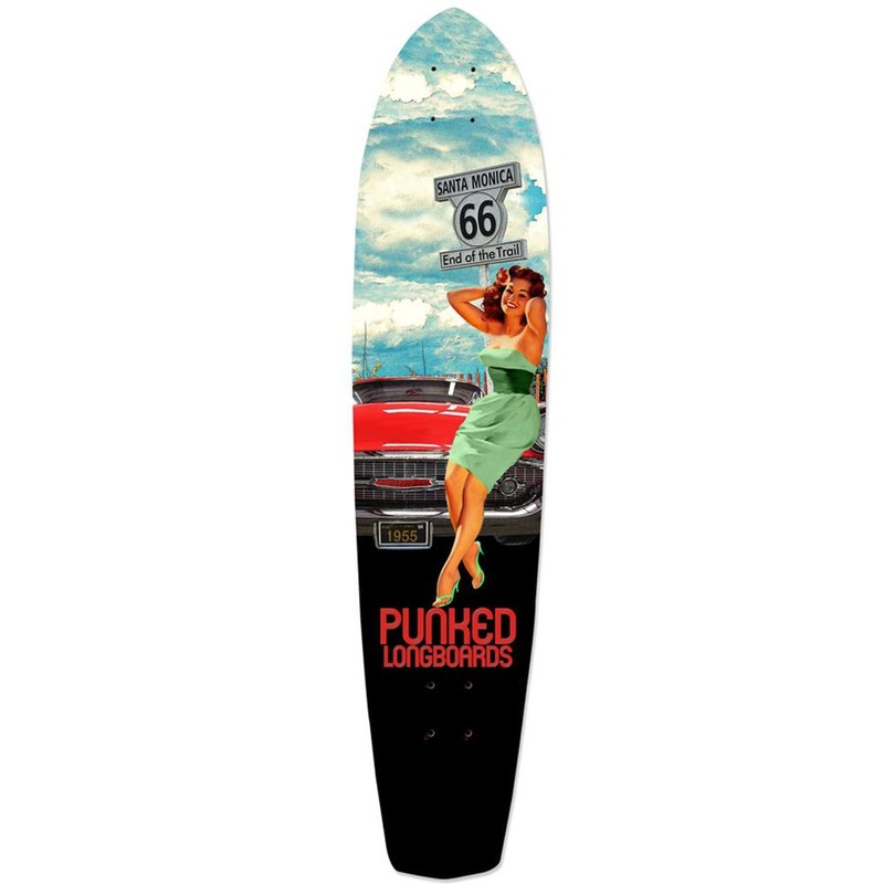 Punked Slimkick Longboard Deck – Route 66 Series – RTE-66 Deck