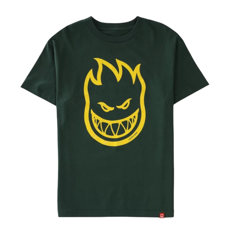 Spitfire Big Head T Shirt Green/Yellow S