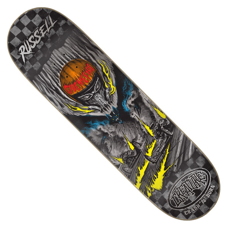 Creature Skateboards Chris Russell Crash and Burn Deck Multicolor 8.51 x 31.88 WB:14.25