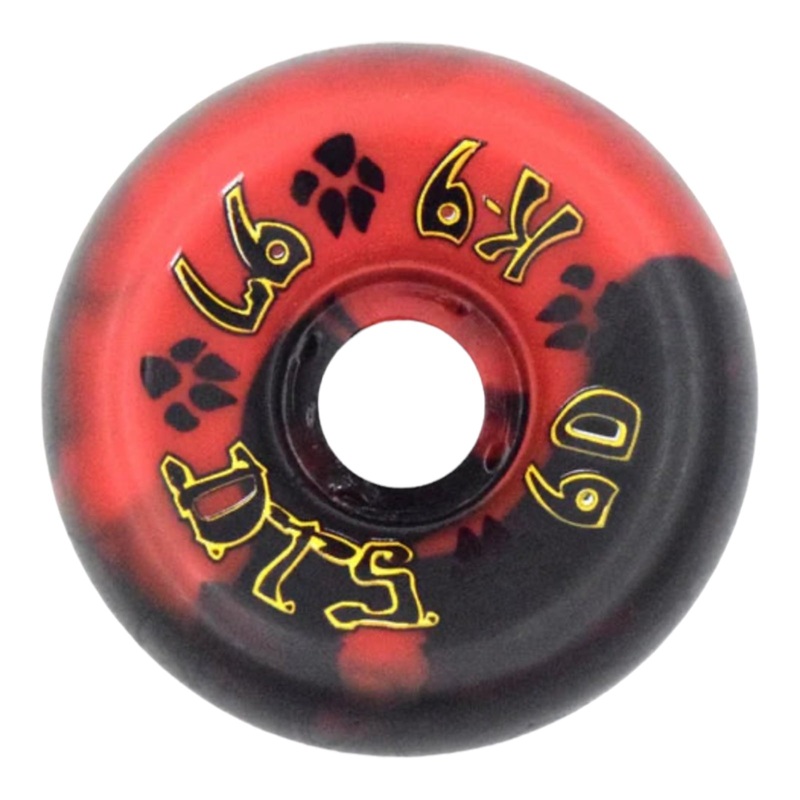 DogTown K-9 80s Wheels – 60mm x 97a – Red / Black Swirl 60mm