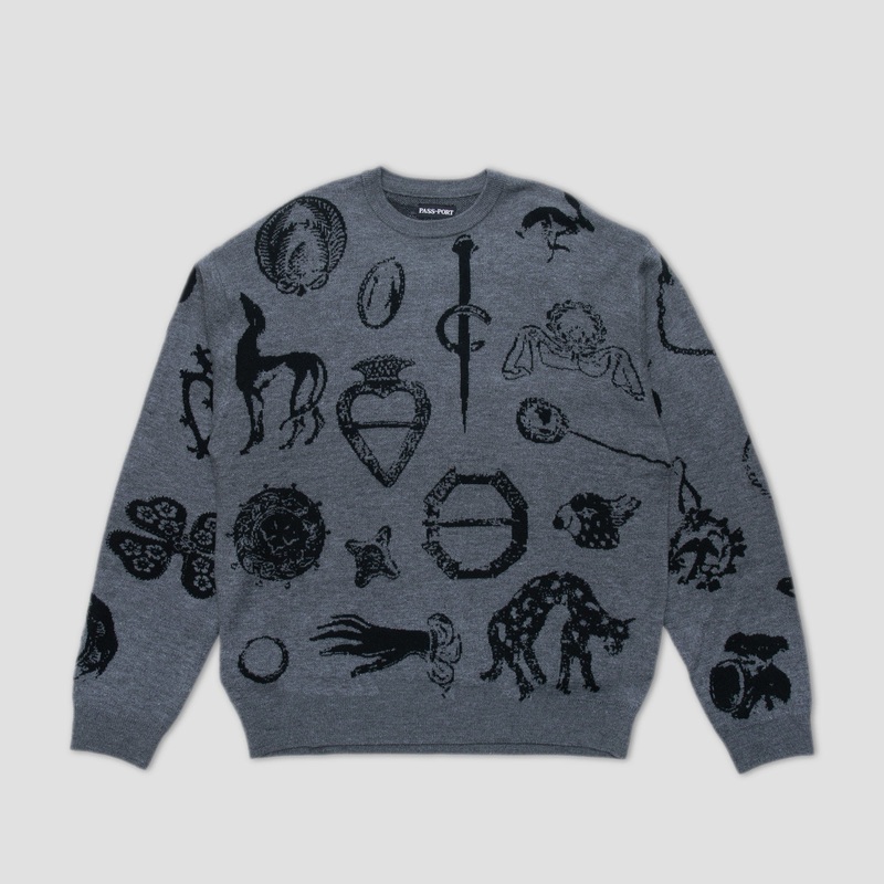 Passport Trinkets Knit Sweater Grey Small