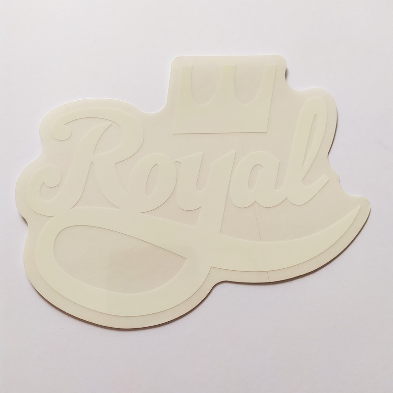 Royal Trucks Skateboard Sticker, White, 17cm