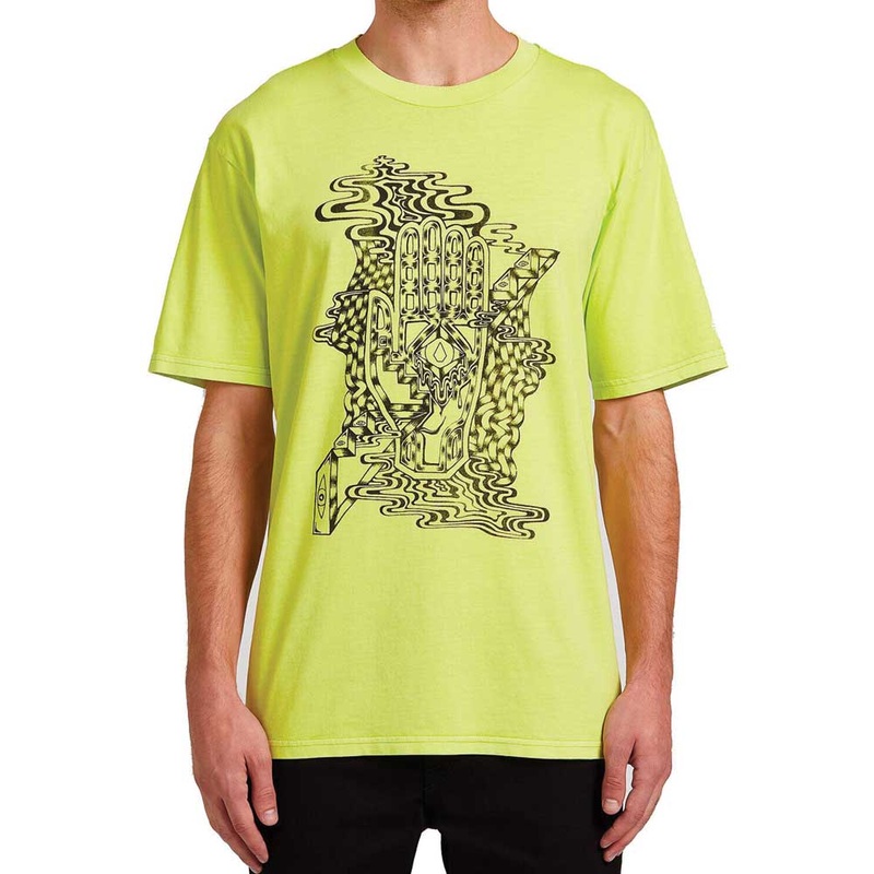 Volcom Clairvoyant Short Sleeve T-Shirt Small Highlighter Yellow