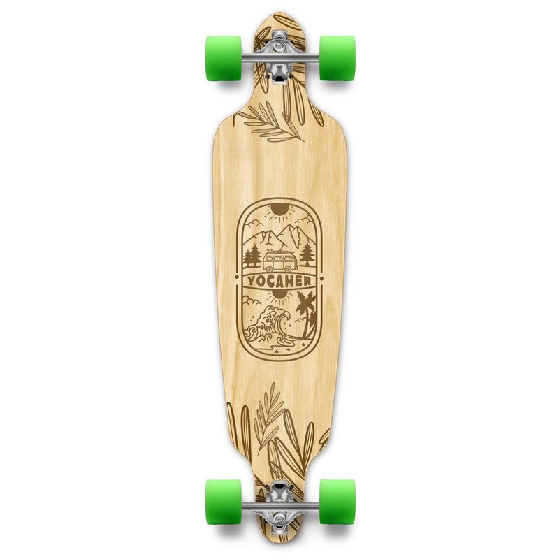 Yocaher Adventure Natural 41″ Drop Through Longboard Complete
