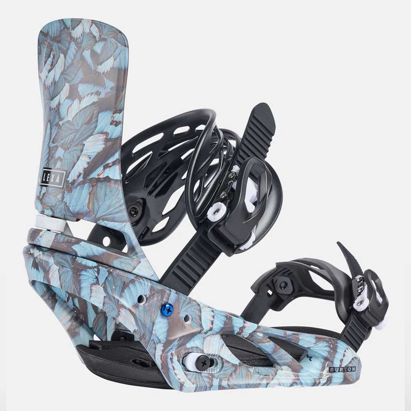 Burton Women’s Lexa Re:Flex Snowboard Bindings 2025 Medium Blue Butterflies