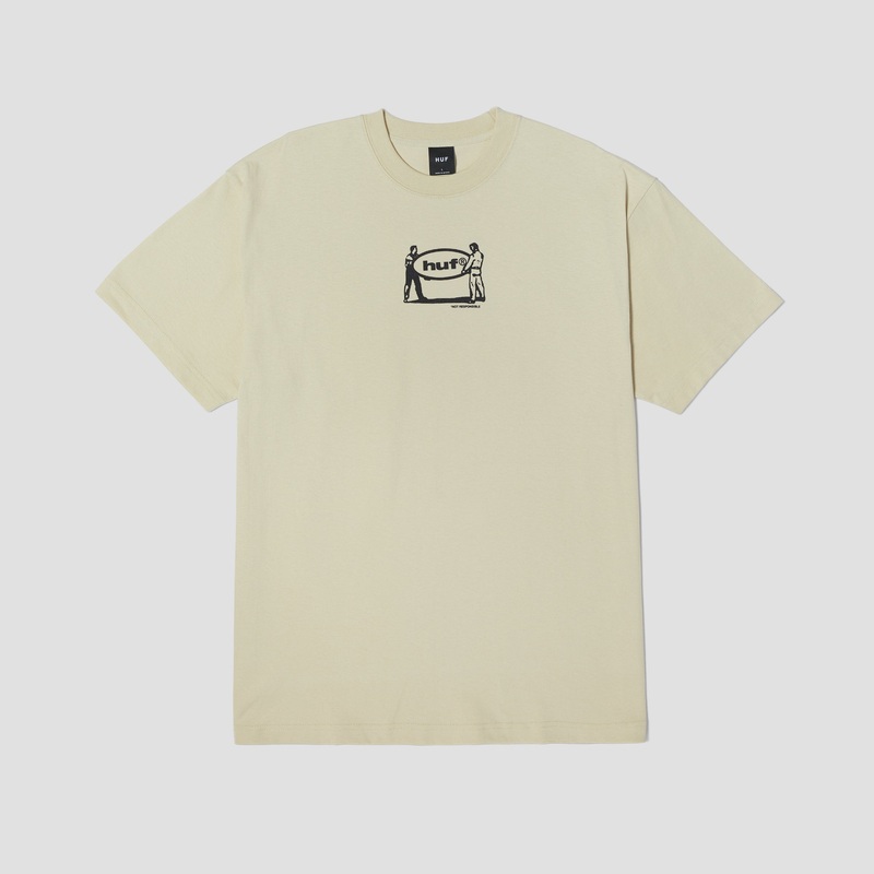 HUF Relocation Shortsleeve T-Shirt Stone Small
