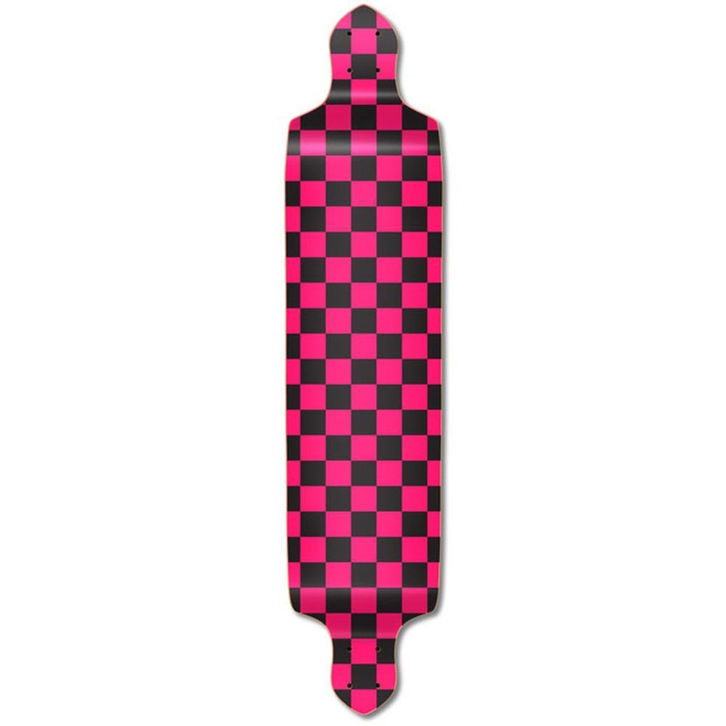 Punked Drop Down Longboard Deck – Checker Pink Deck