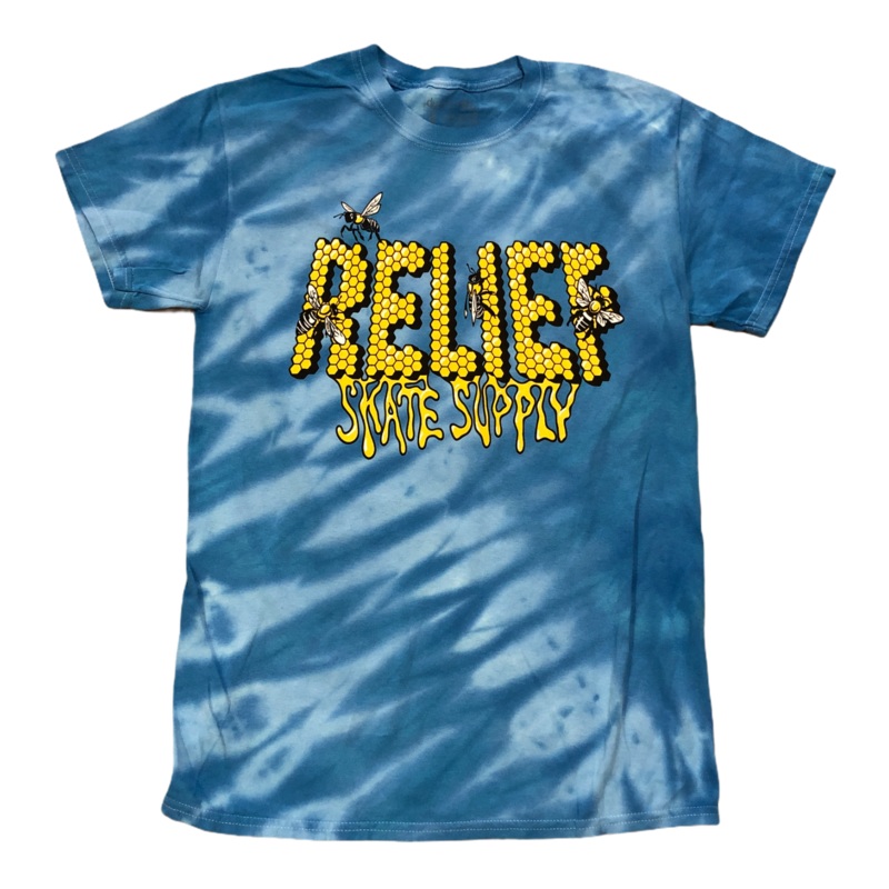 Relief Honey Bee Tiger Stripe Blue T Shirt S