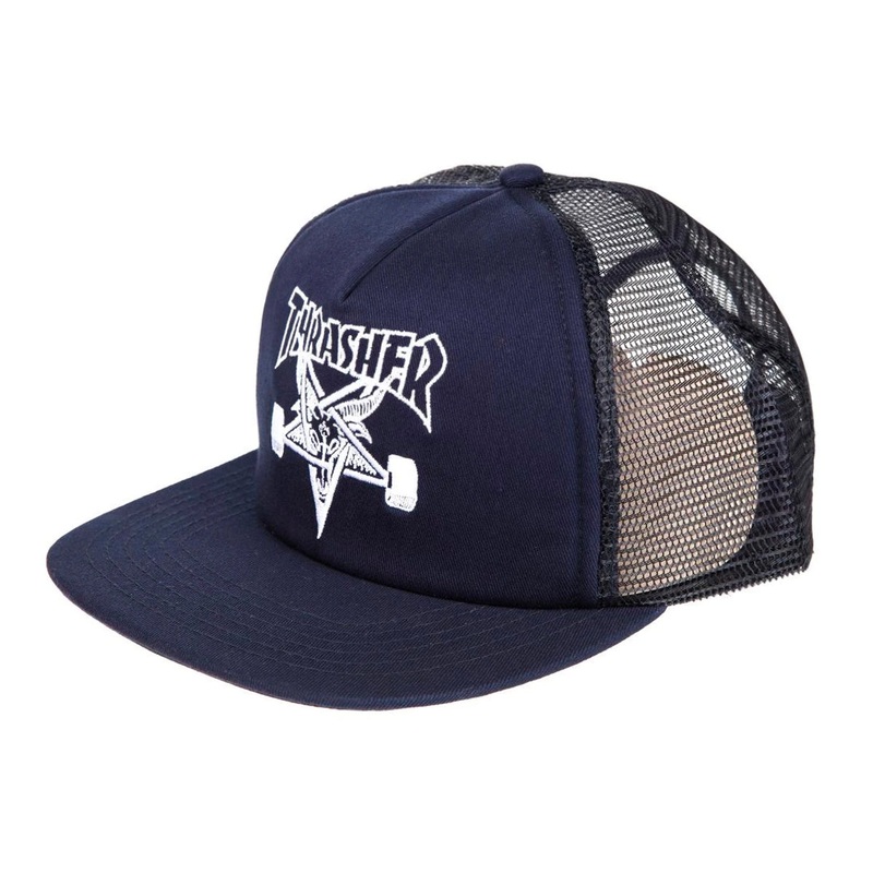 Thrasher Embroidered Skategoat Mesh Cap Navy / White