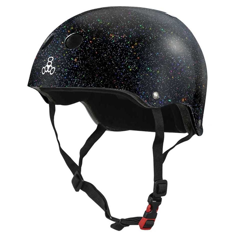 Triple 8 Certified Sweatsaver Skateboard Helmet – Glitter XS/S Black Glitter
