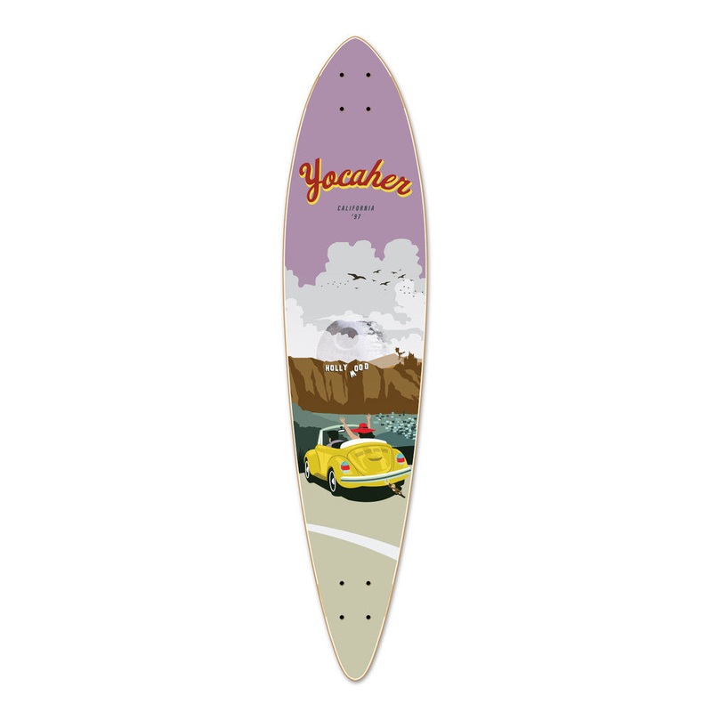 Yocaher VW Beetle  Yellow 40″ Pintail Longboard Deck