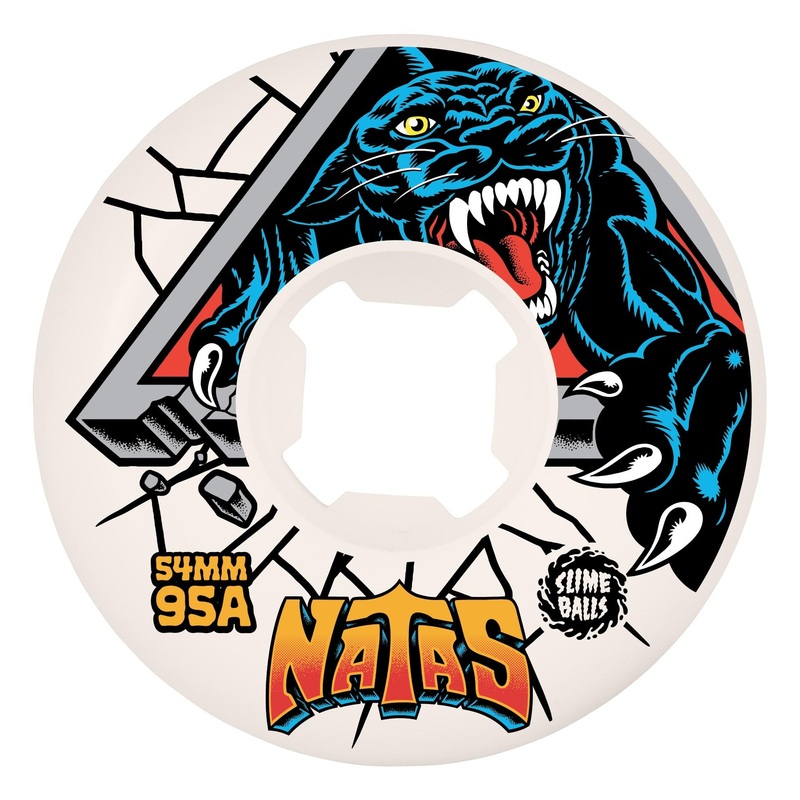 54mm Natas Kaupas 95a Slime Balls Hardline Skateboard Wheels White 54mm