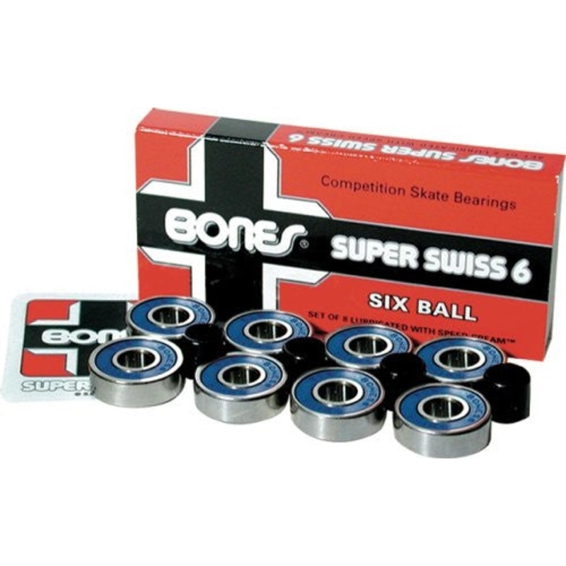 Bones Super Swiss 6 Skateboard Bearings 8 pack