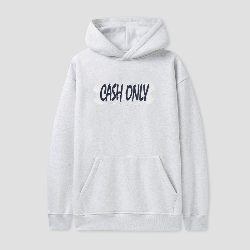 Cash Only To Tha Bone Pullover Hood Ash Small