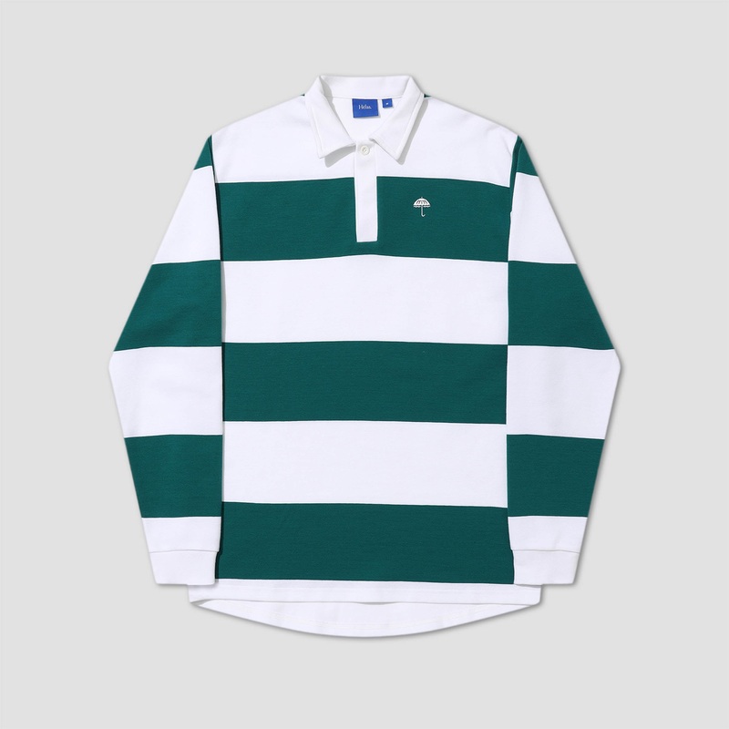 Helas Yard Longsleeve Polo White / Green X-Small
