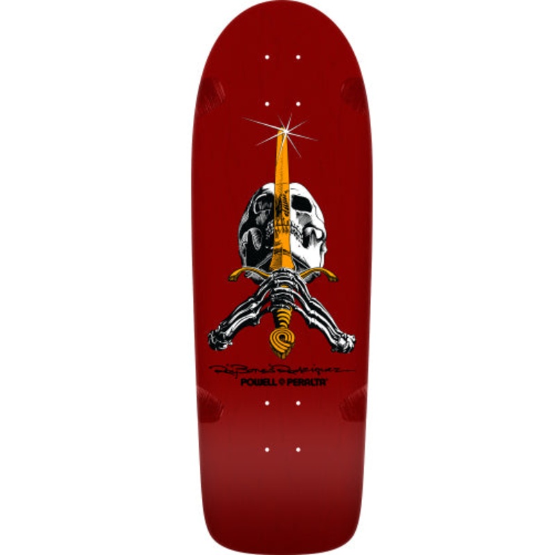Powell Peralta Ray Rodriguez OG Skull & Sword Burgundy Reissue Skateboard Deck 10.0″ 10.0″