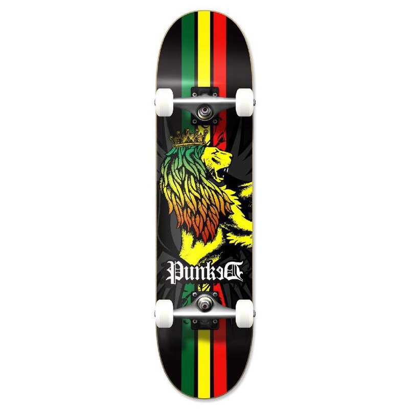 Punked Graphic Rasta Complete Skateboard Complete