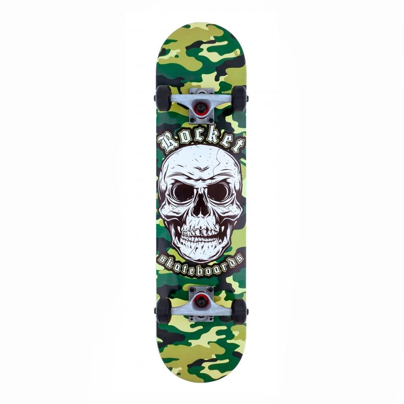 Rocket – 7.75 –  Combat Skull Complete Skateboard – Camo