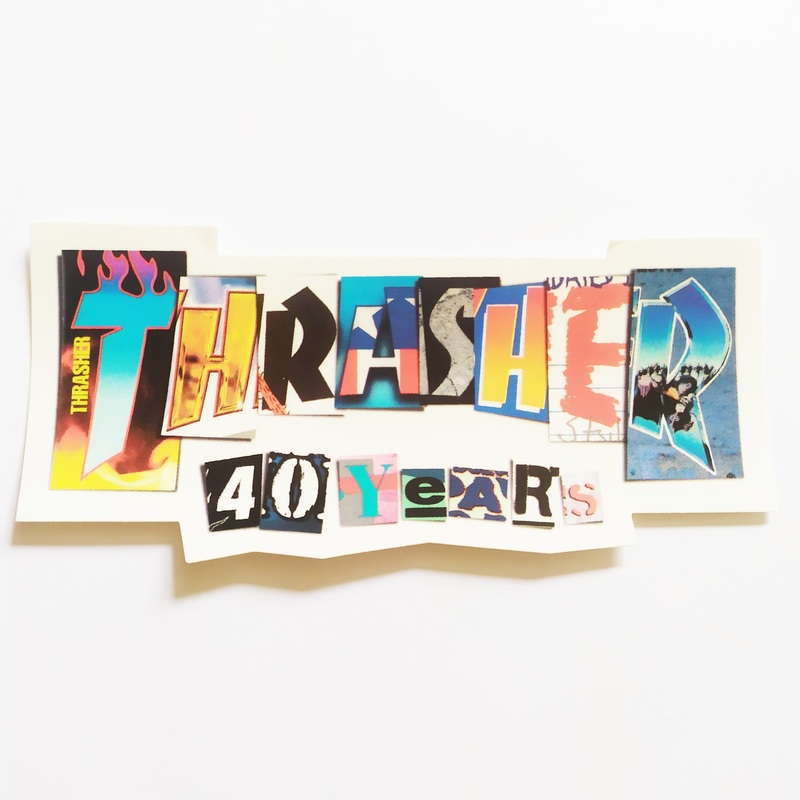 Thrasher Magazine Skateboard Sticker – 40 Year Annivesary Multi