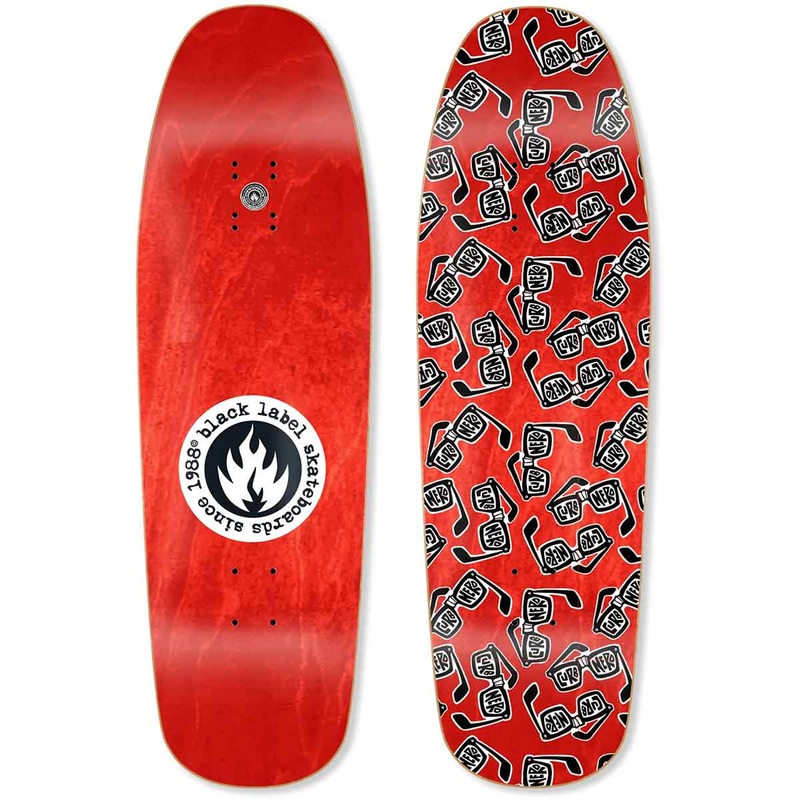 Black Label Skateboards Jason Adams Curb Nerd Stain Red