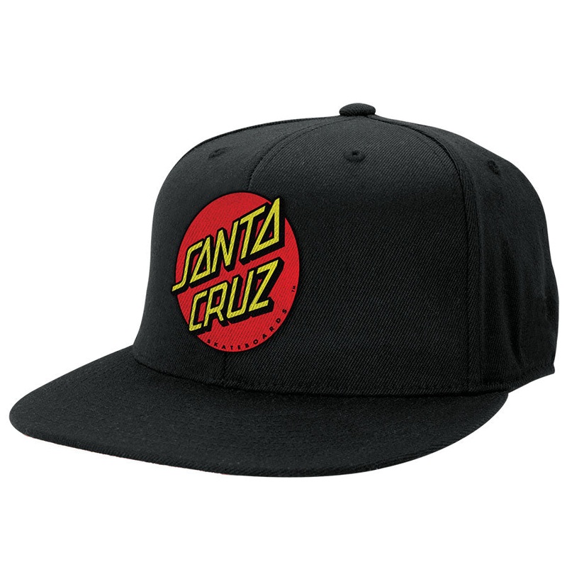 Classic Dot Fitted Stretch High Profile Unisex Santa Cruz Hat Black Sm/Med