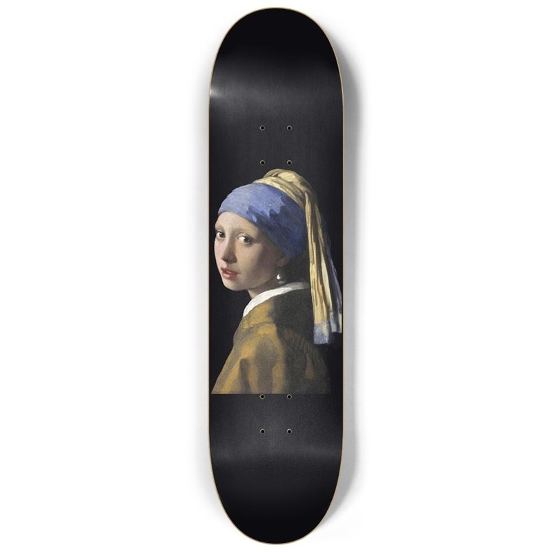 Girl with Pearl Earring by Vermeer 7.25″ Skateboard or Wall Art Deck Only No wall hangers