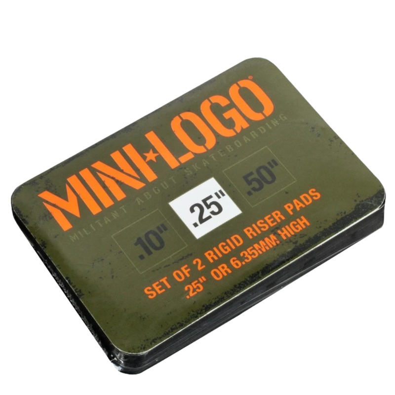 Mini Logo Rigid Riser Pads .25″ .25 Black