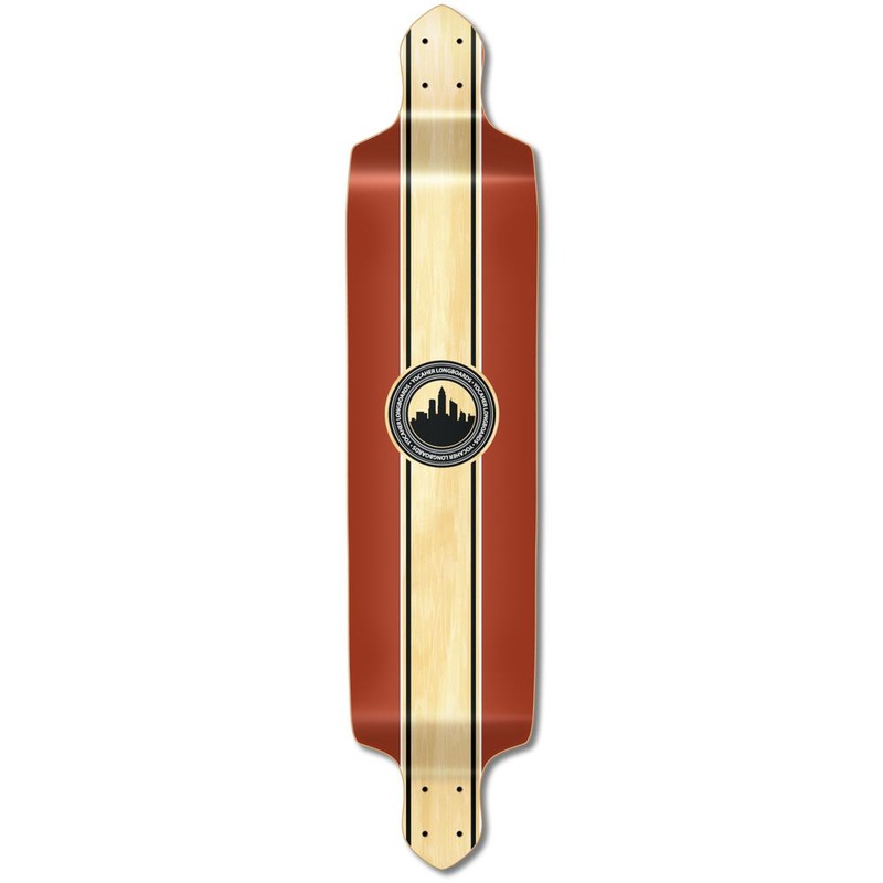 Punked Drop Down Longboard Deck – Crest Burgundy Deck